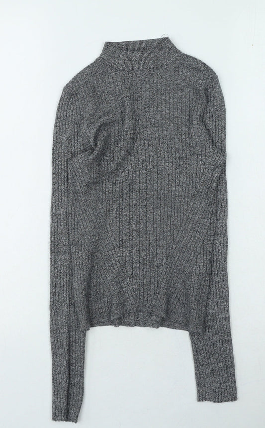 Womens UK Size S Bershka Grey Pullover Jumper