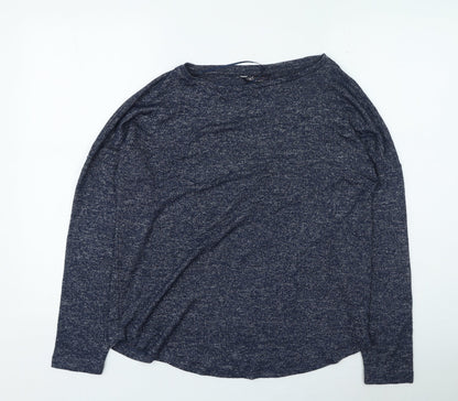 Marks and Spencer Womens Blue Round Neck Viscose Pullover Jumper Size 10