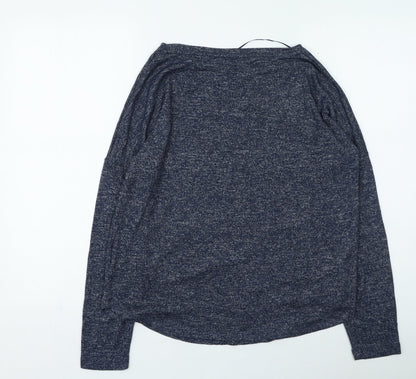 Marks and Spencer Womens Blue Round Neck Viscose Pullover Jumper Size 10