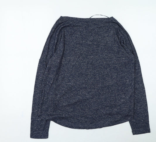 Marks and Spencer Womens Blue Round Neck Viscose Pullover Jumper Size 10