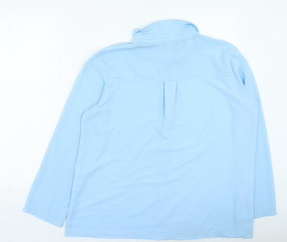 Boohoo Womens Blue Polyester Basic Button-Up Size 16 Collared