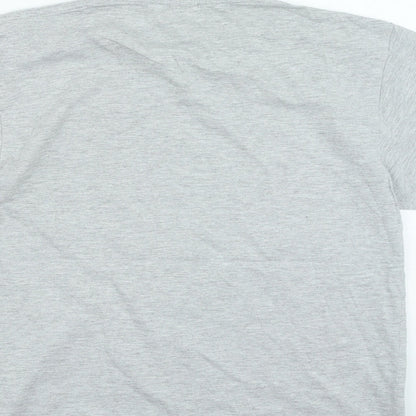 Uneek Womens Grey Cotton Basic T-Shirt Size M Round Neck
