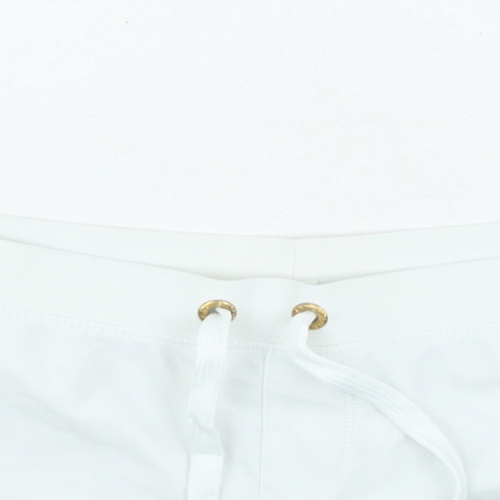 Preworn Womens White Nylon Hot Pants Shorts Size M L3 in Regular