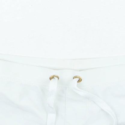 Preworn Womens White Nylon Hot Pants Shorts Size M L3 in Regular