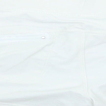 Preworn Womens White Nylon Hot Pants Shorts Size M L3 in Regular