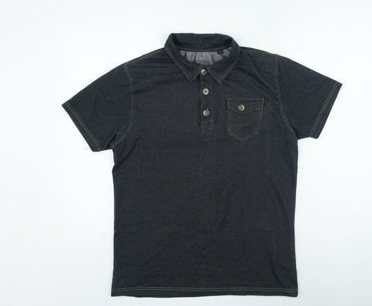 New Look Mens Blue Cotton Polo Size M Collared