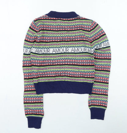 Womens UK Size 8 Topshop Multicoloured Pullover Jumper