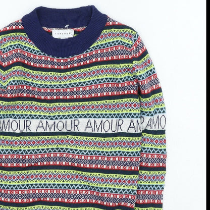 Womens UK Size 8 Topshop Multicoloured Pullover Jumper