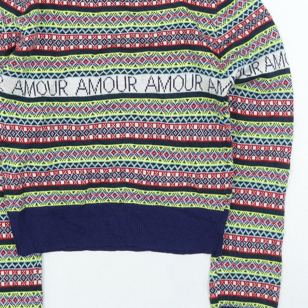 Womens UK Size 8 Topshop Multicoloured Pullover Jumper