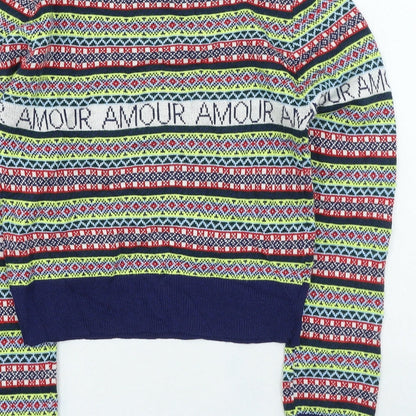 Womens UK Size 8 Topshop Multicoloured Pullover Jumper