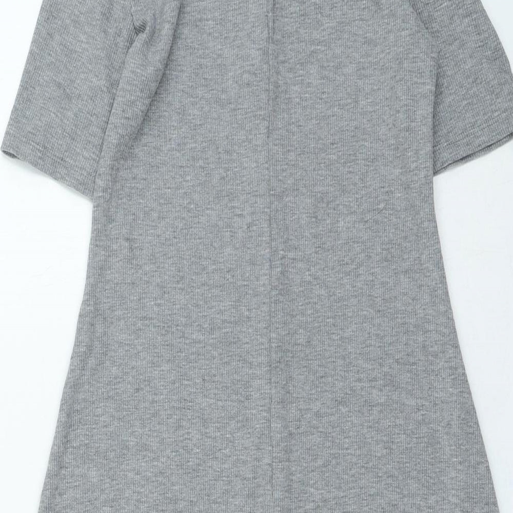 Primark Womens Grey Polyester Bodycon Size 8 Collared