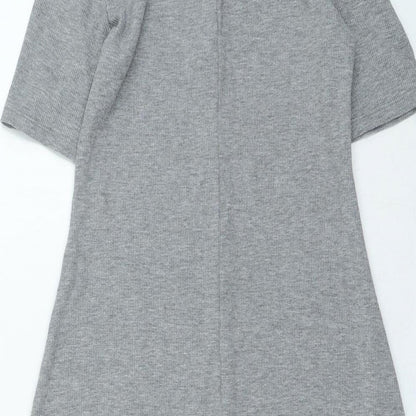 Primark Womens Grey Polyester Bodycon Size 8 Collared