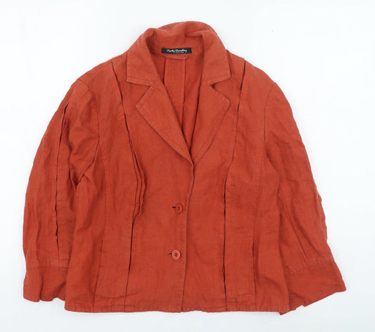 Betty Barclay Womens Orange Jacket Size 12