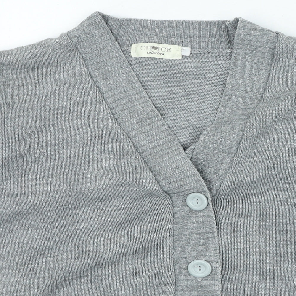 Womens UK Size M Choice Grey Cardigan Jumper