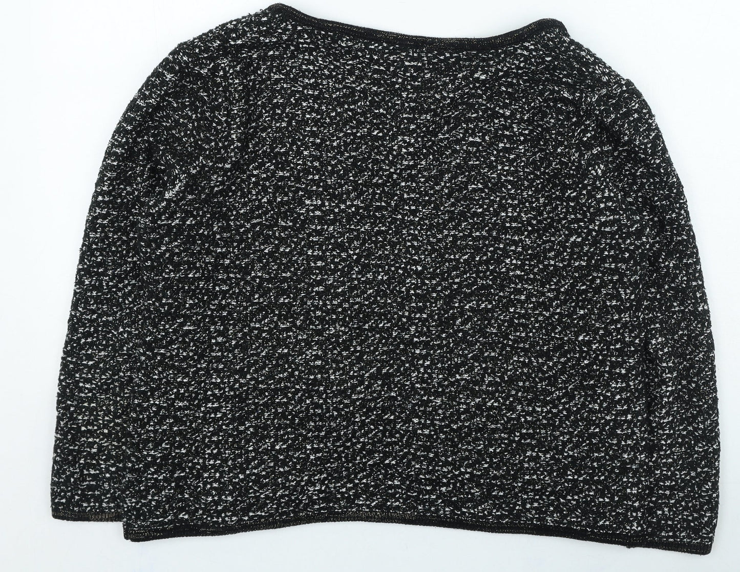 F&F Womens Black V-Neck Acrylic Cardigan Jumper Size 14