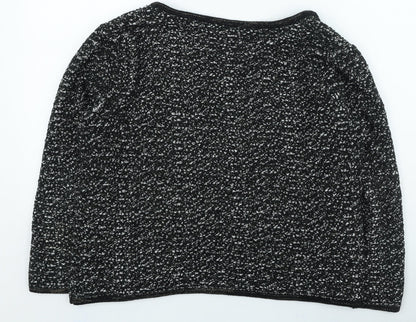 F&F Womens Black V-Neck Acrylic Cardigan Jumper Size 14