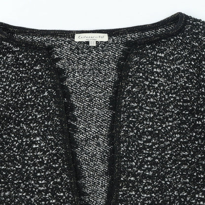 F&F Womens Black V-Neck Acrylic Cardigan Jumper Size 14
