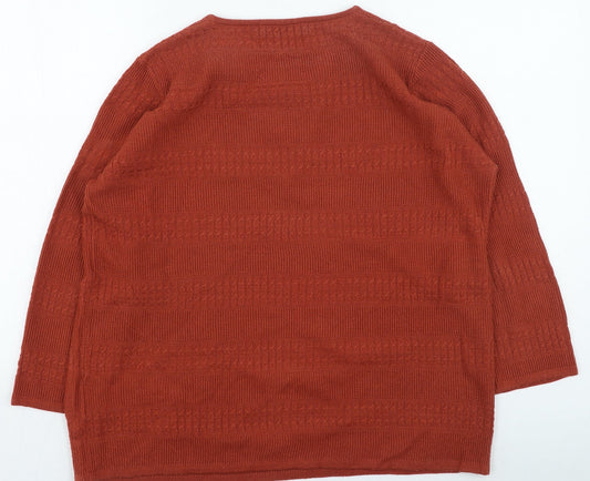 Womens UK Size 14 Isle Orange Pullover Jumper