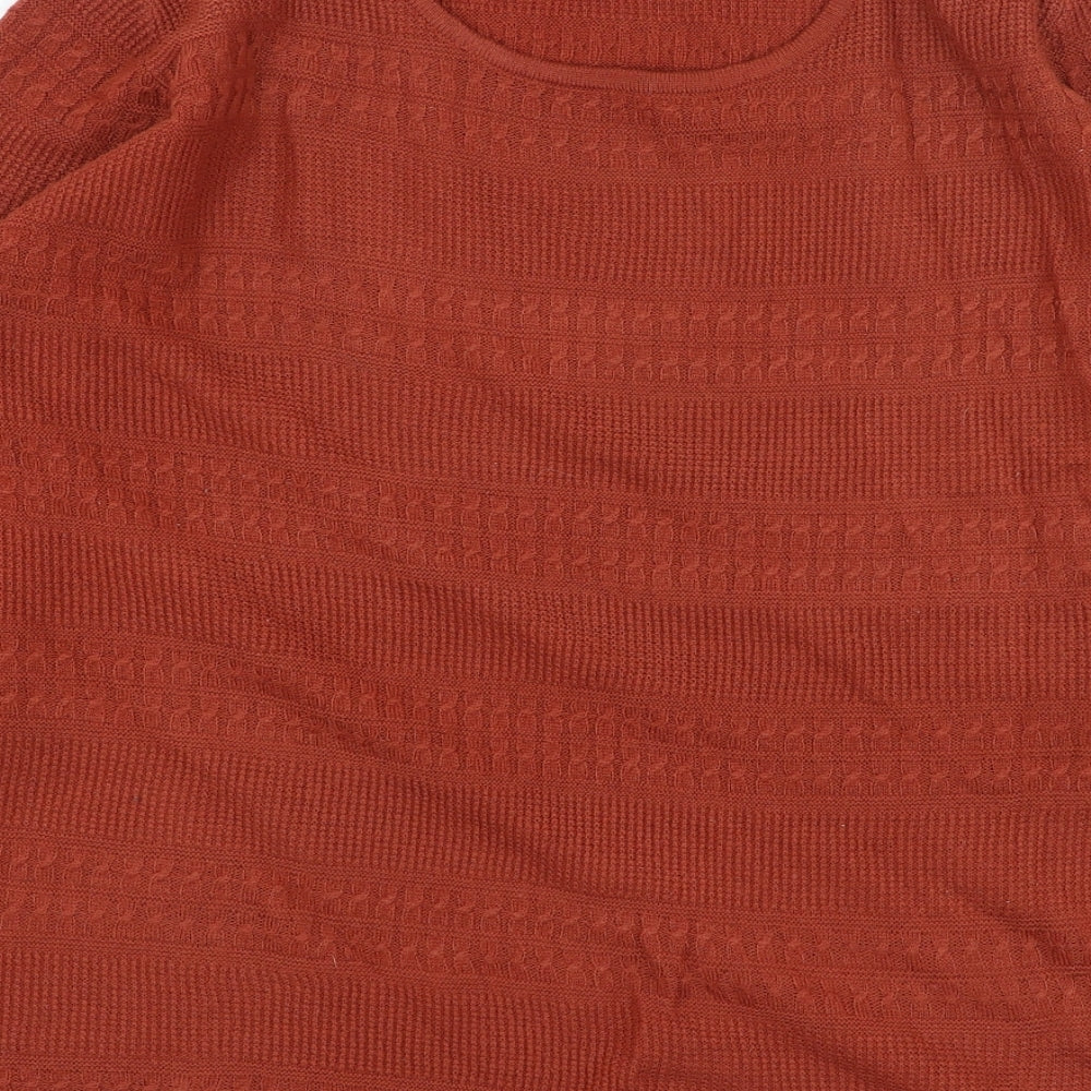 Womens UK Size 14 Isle Orange Pullover Jumper