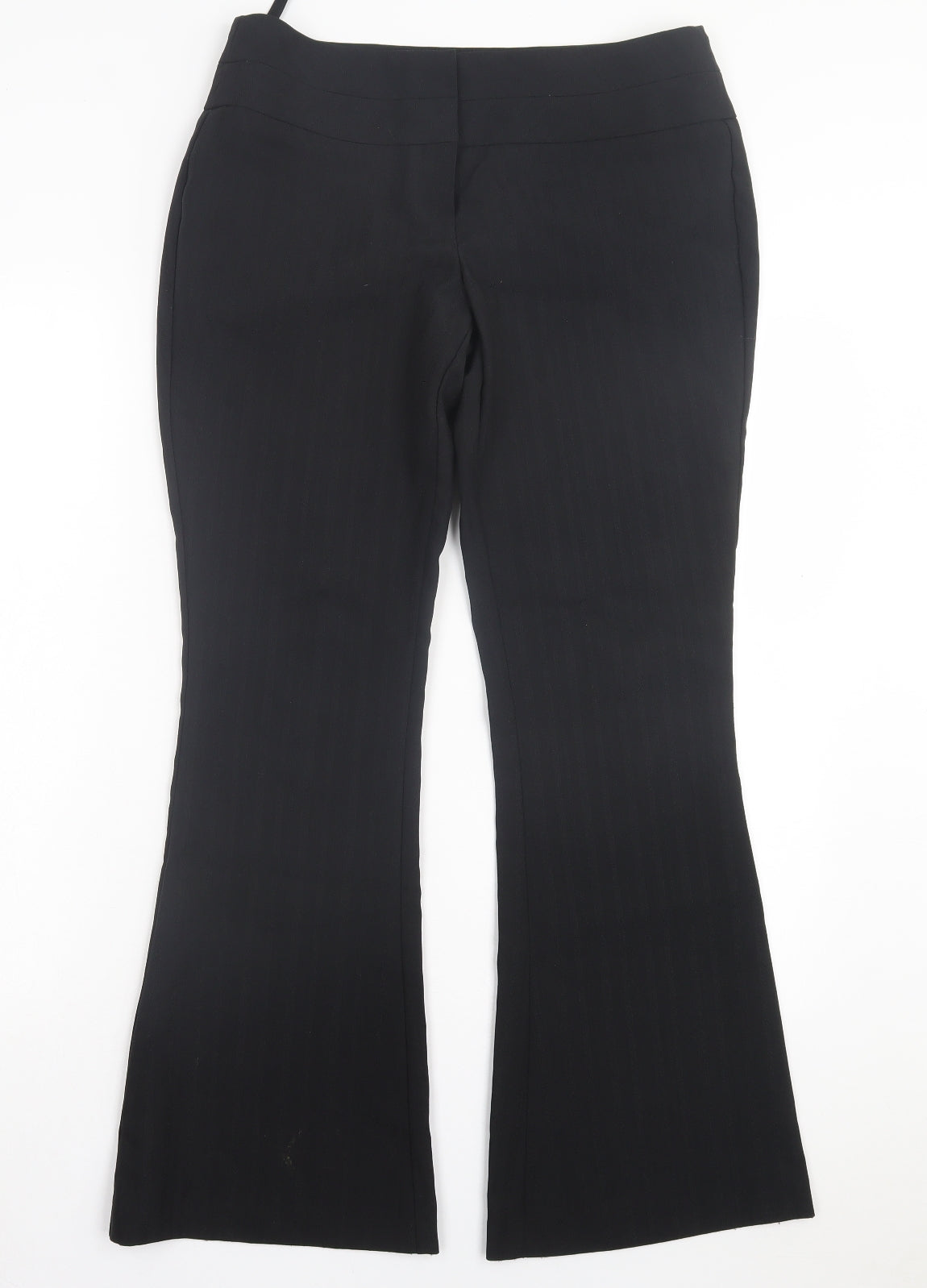 Evie Collection Womens Black Polyester Trousers Size 8 L30 in Regular Hook & Eye