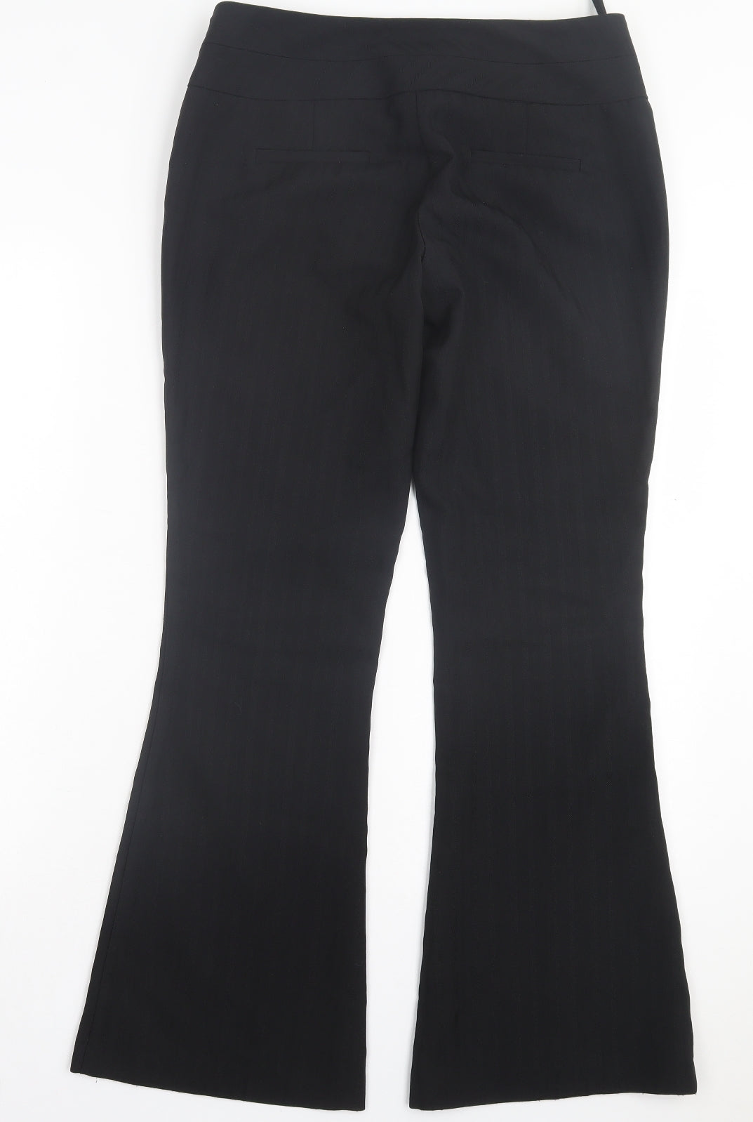 Evie Collection Womens Black Polyester Trousers Size 8 L30 in Regular Hook & Eye
