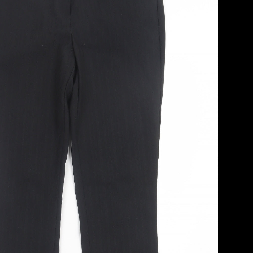Evie Collection Womens Black Polyester Trousers Size 8 L30 in Regular Hook & Eye