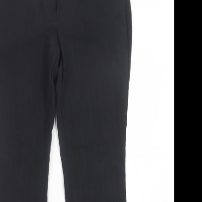 Evie Collection Womens Black Polyester Trousers Size 8 L30 in Regular Hook & Eye