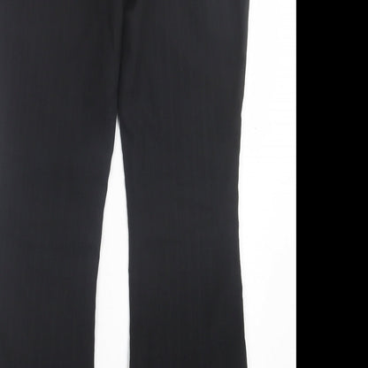 Evie Collection Womens Black Polyester Trousers Size 8 L30 in Regular Hook & Eye
