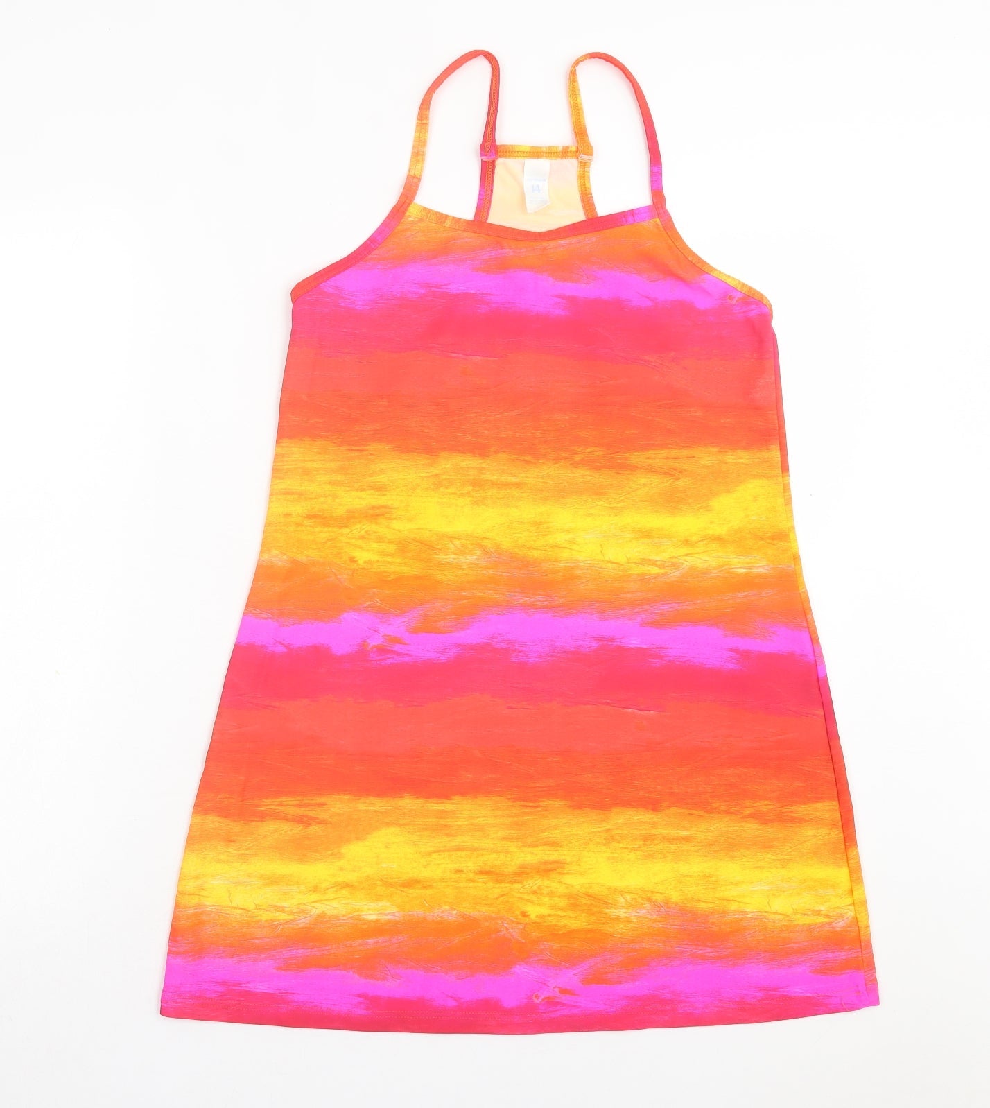 Debenhams Womens Multicoloured Striped Polyamide A-Line Size 14 Square Neck Pullover