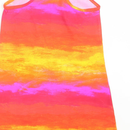 Debenhams Womens Multicoloured Striped Polyamide A-Line Size 14 Square Neck Pullover