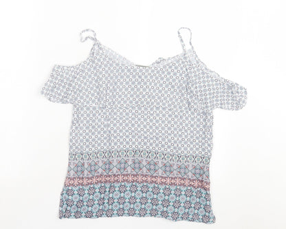 Womens UK Size 10 Oasis Multicoloured Basic T-Shirt