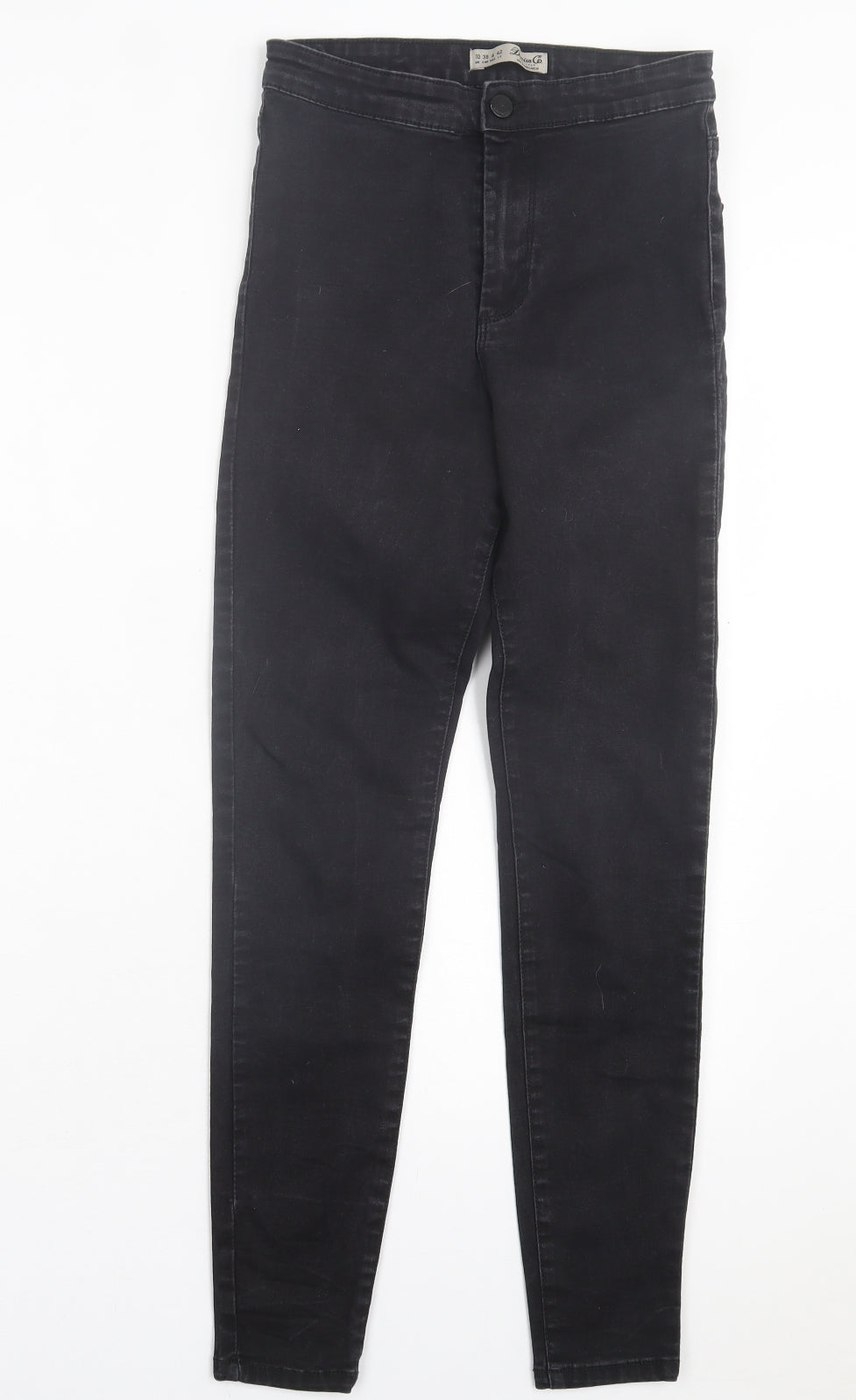 Denim & Co. Womens Black Cotton Skinny Jeans Size 10 L28 in Regular Button
