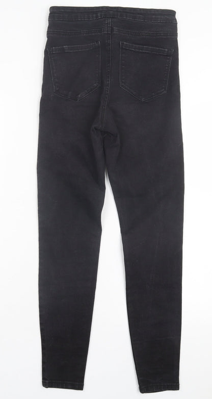 Denim & Co. Womens Black Cotton Skinny Jeans Size 10 L28 in Regular Button