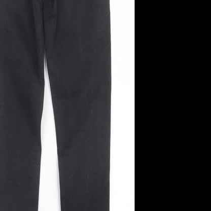 Denim & Co. Womens Black Cotton Skinny Jeans Size 10 L28 in Regular Button