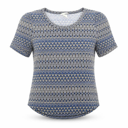 Womens UK Size S h7m Blue Basic T-Shirt