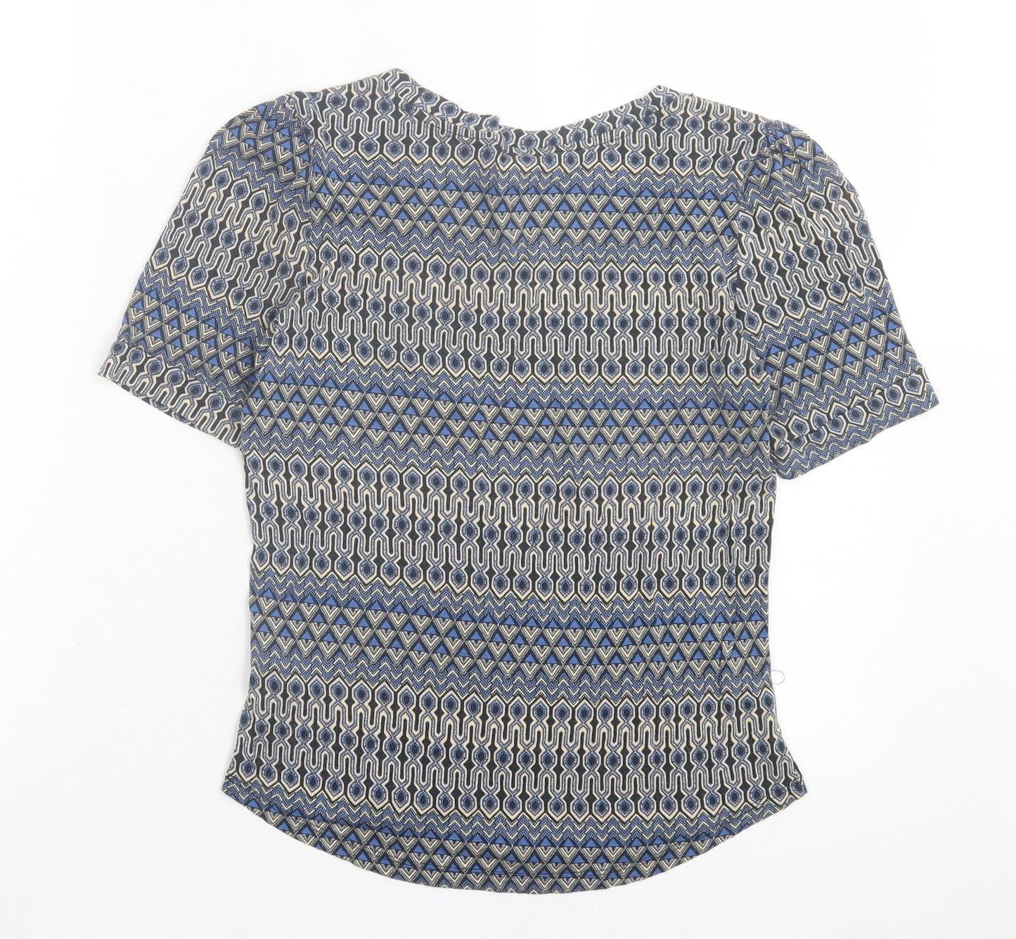 Womens UK Size S h7m Blue Basic T-Shirt