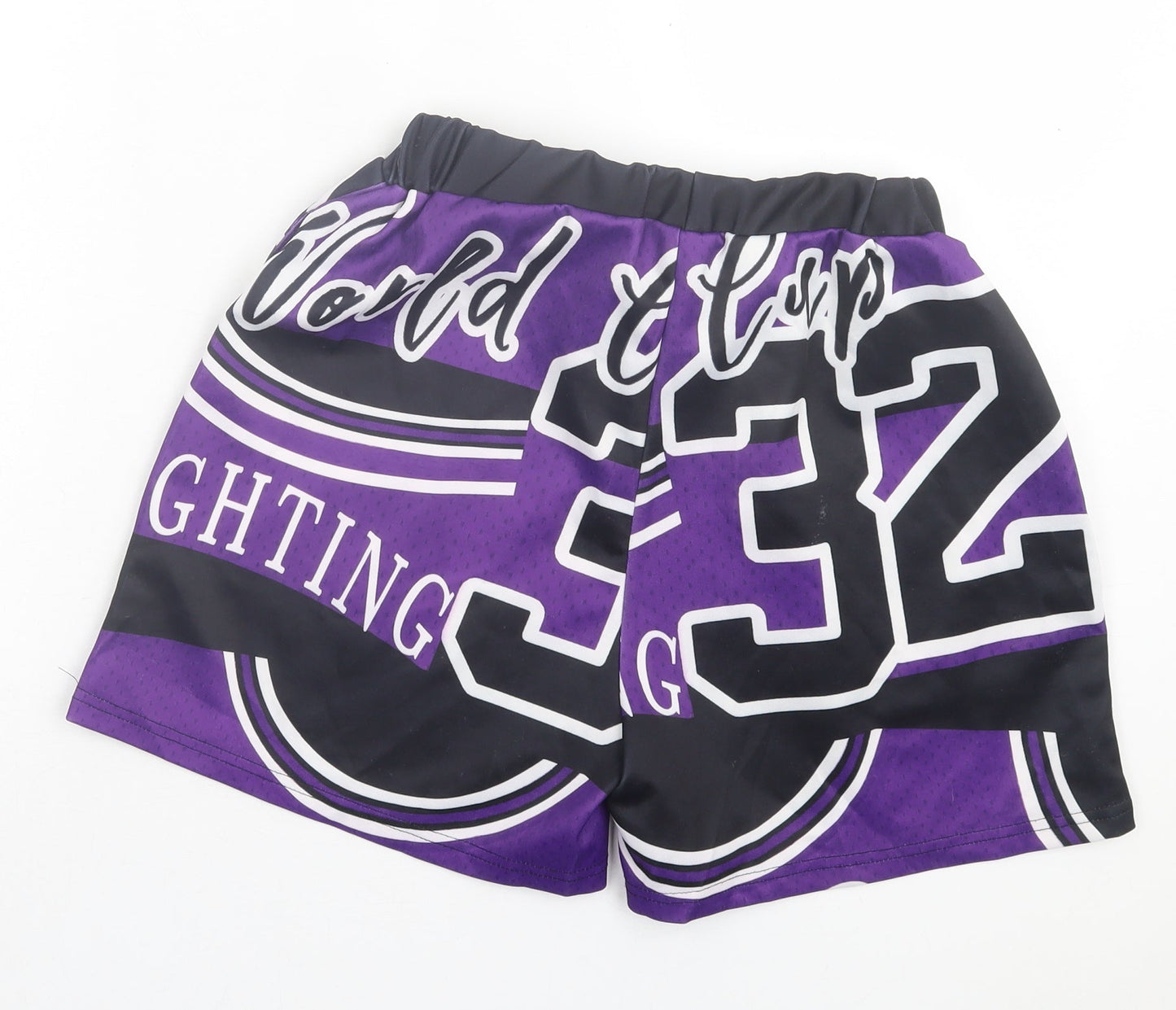 SheIn Womens Purple Geometric Polyester Sweat Shorts Size XS L4 in Regular