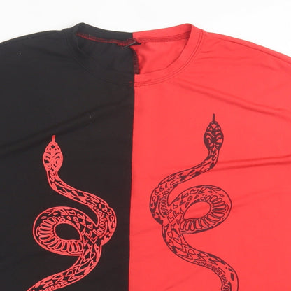 SheIn Womens Multicoloured Striped Polyester Basic T-Shirt Size S Crew Neck