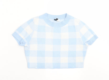 Womens UK Size S H&M Blue Cropped T-Shirt