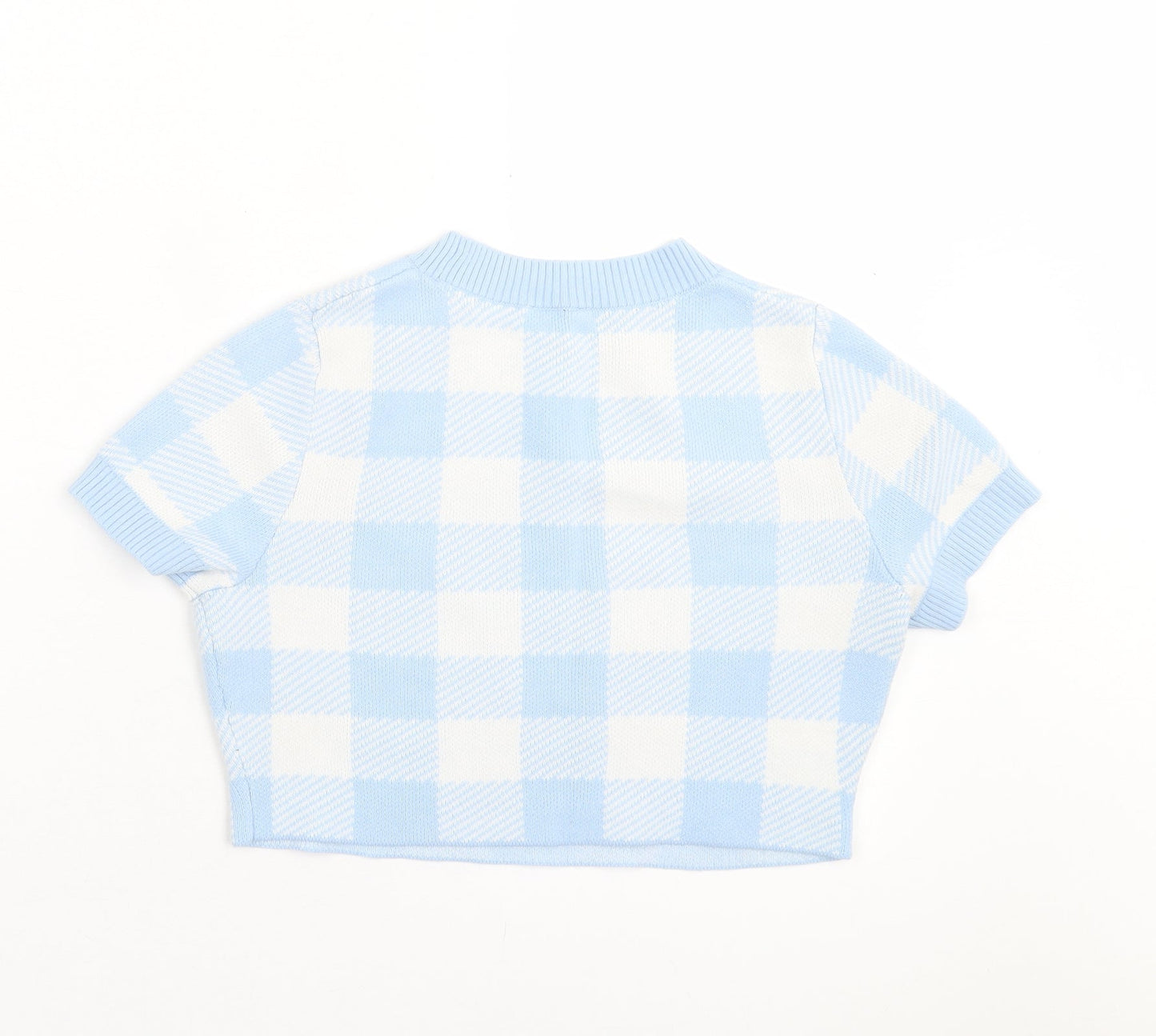 Womens UK Size S H&M Blue Cropped T-Shirt