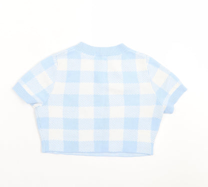 Womens UK Size S H&M Blue Cropped T-Shirt