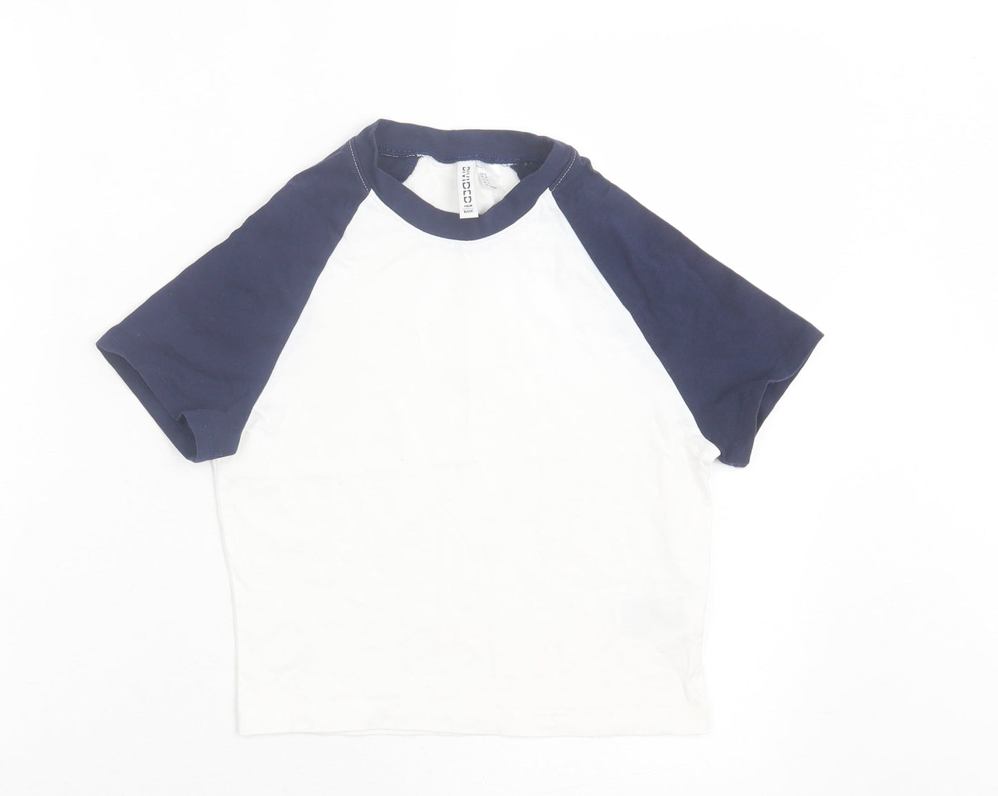 Womens UK Size M H&M Blue Cropped T-Shirt