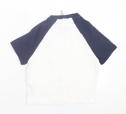 Womens UK Size M H&M Blue Cropped T-Shirt