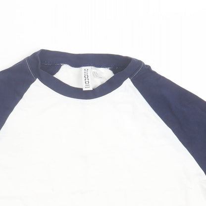 Womens UK Size M H&M Blue Cropped T-Shirt
