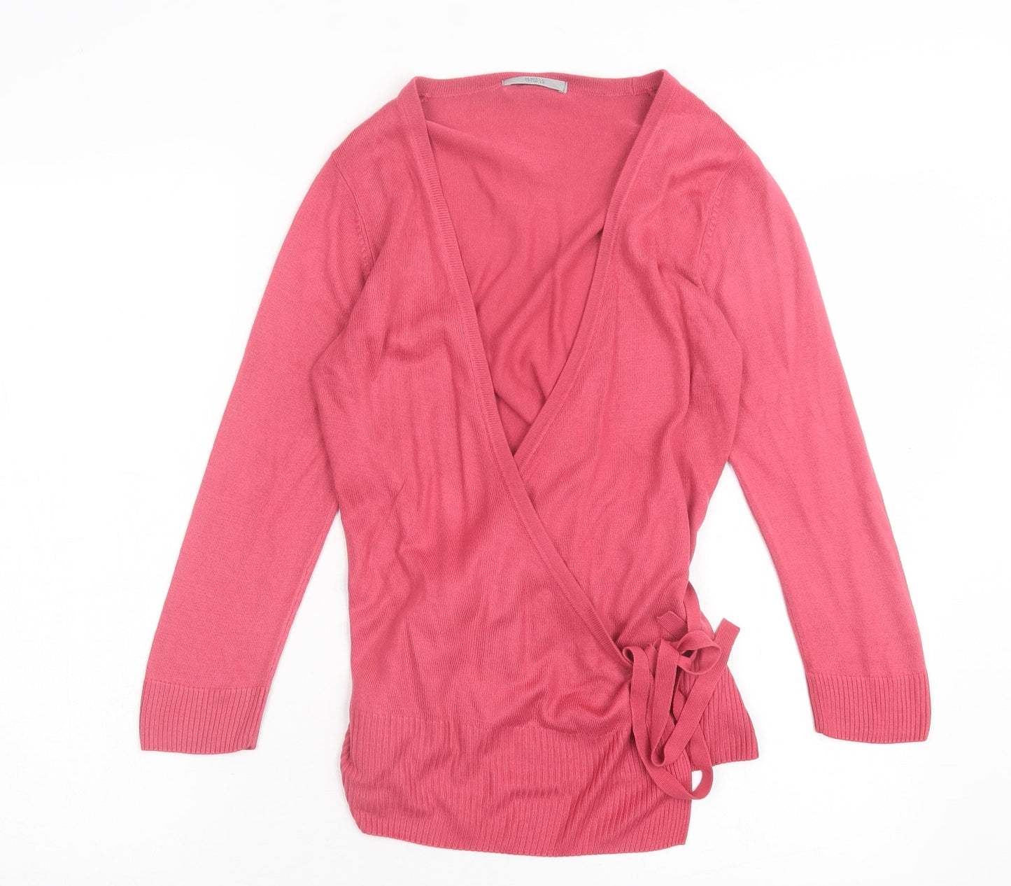 Womens UK Size 8 Marks and Spencer Pink Wrap Jumper