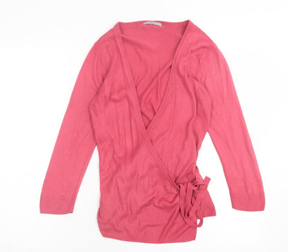 Womens UK Size 8 Marks and Spencer Pink Wrap Jumper