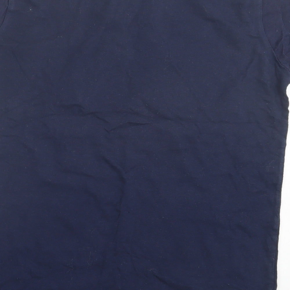 Young Dimension Girls Blue Cotton Basic T-Shirt Size 12-13 Years Crew Neck Pullover