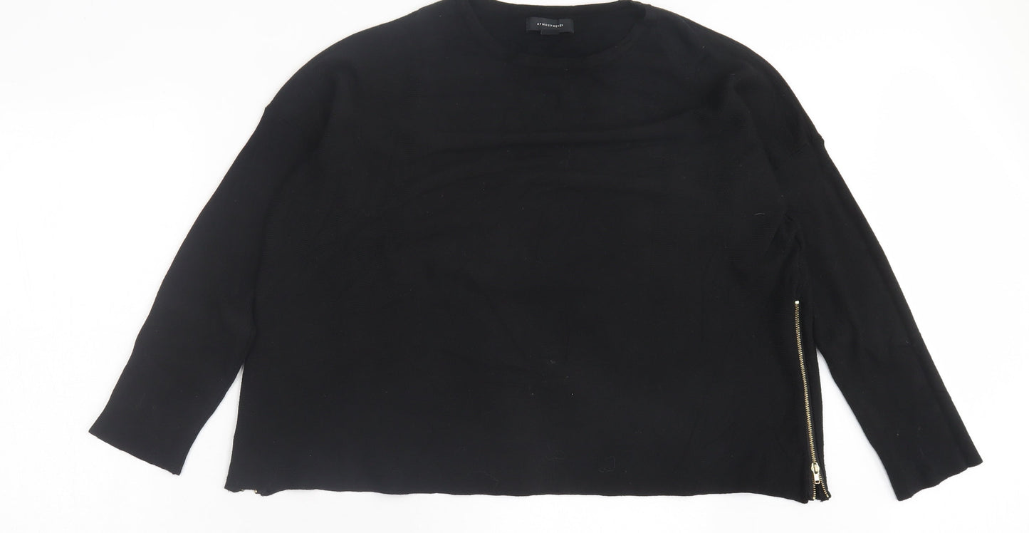 Primark Womens Black Crew Neck Viscose Pullover Jumper Size XL