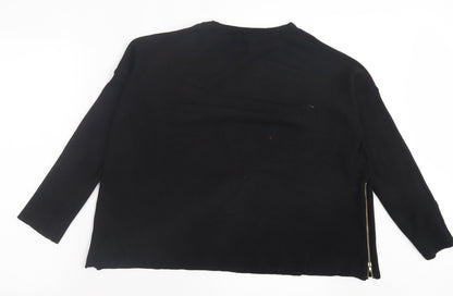 Primark Womens Black Crew Neck Viscose Pullover Jumper Size XL