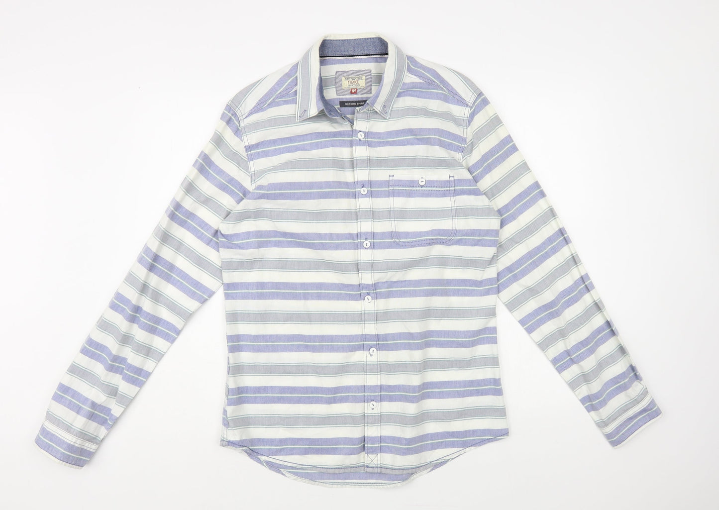 Mens UK Size M NEXT Blue  Button-Up Long Sleeve Casual Shirt